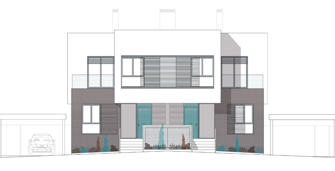 Esquema de «LAS VAGUADAS», vivienda unifamiliar en BADAJOZ